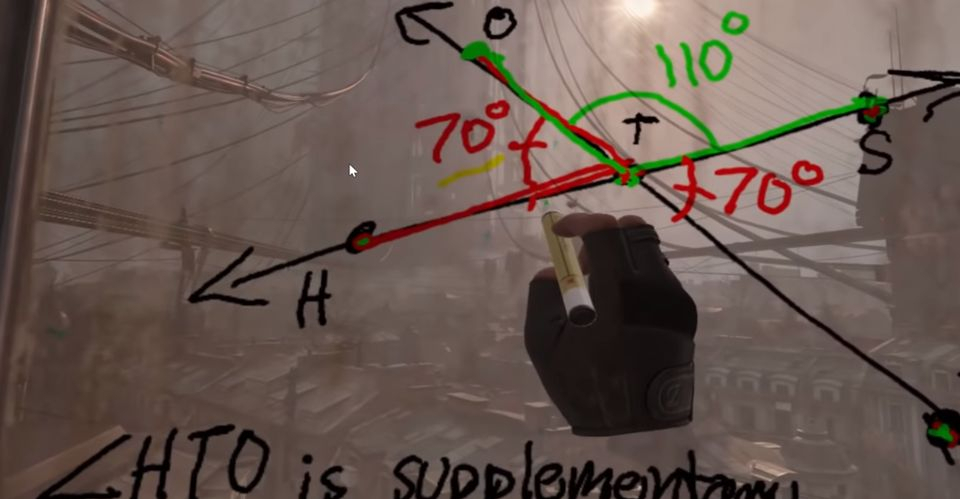 Чарльз Кумбер, учитель из Сан-Диего, провел урок геометрии в игре Half Life: Alyx. Он рисовал схемы виртуальным маркером на стекле оранжереи и демонстрировал физические эффекты, бросая на пол предметы. Игра Half Life: Alyx предназначена для шлемов виртуальной реальности