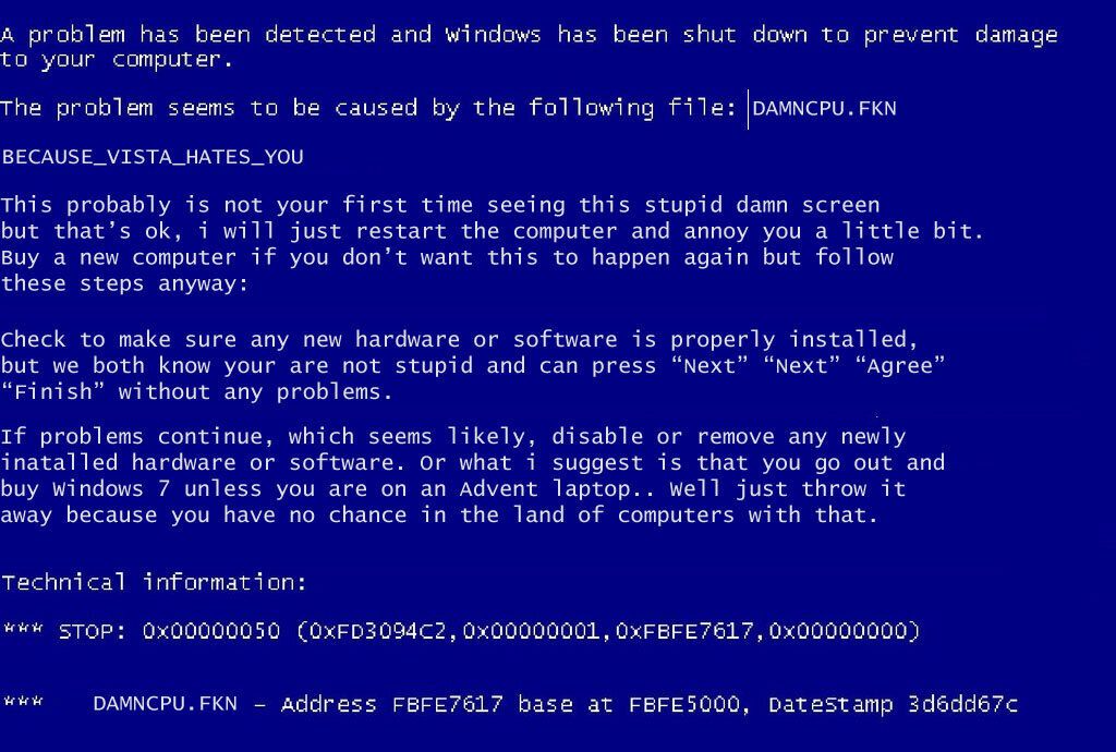 BSOD (Blue Screen of Death)